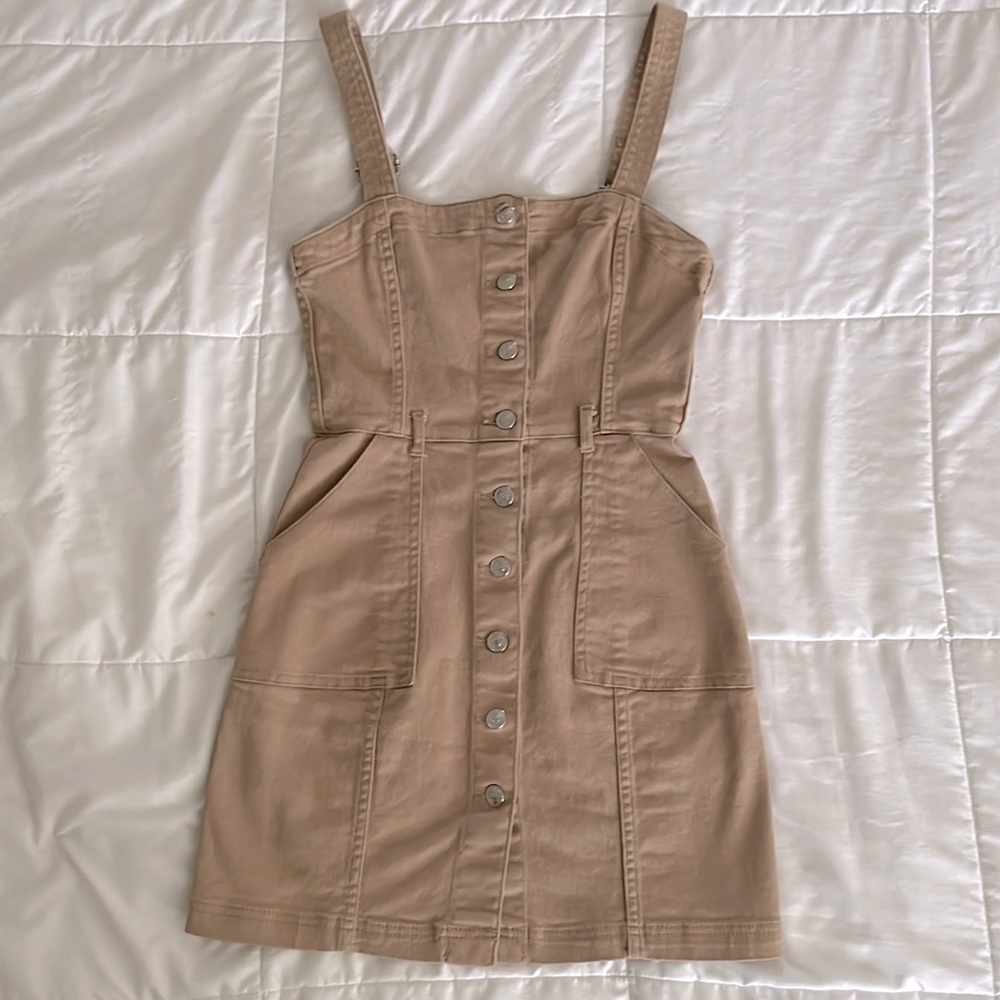 Divided brand khaki overall dress in excellent condition!